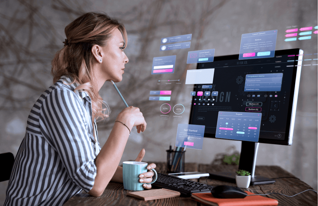 Modern web application interface