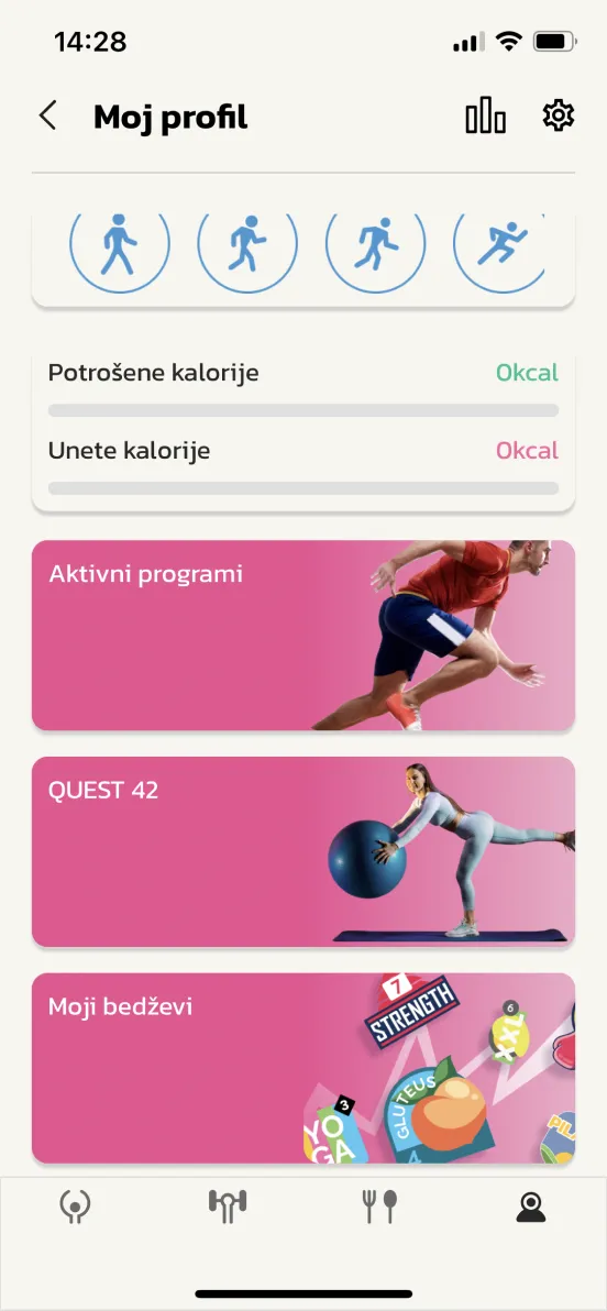 Fitflix app workout tracking interface