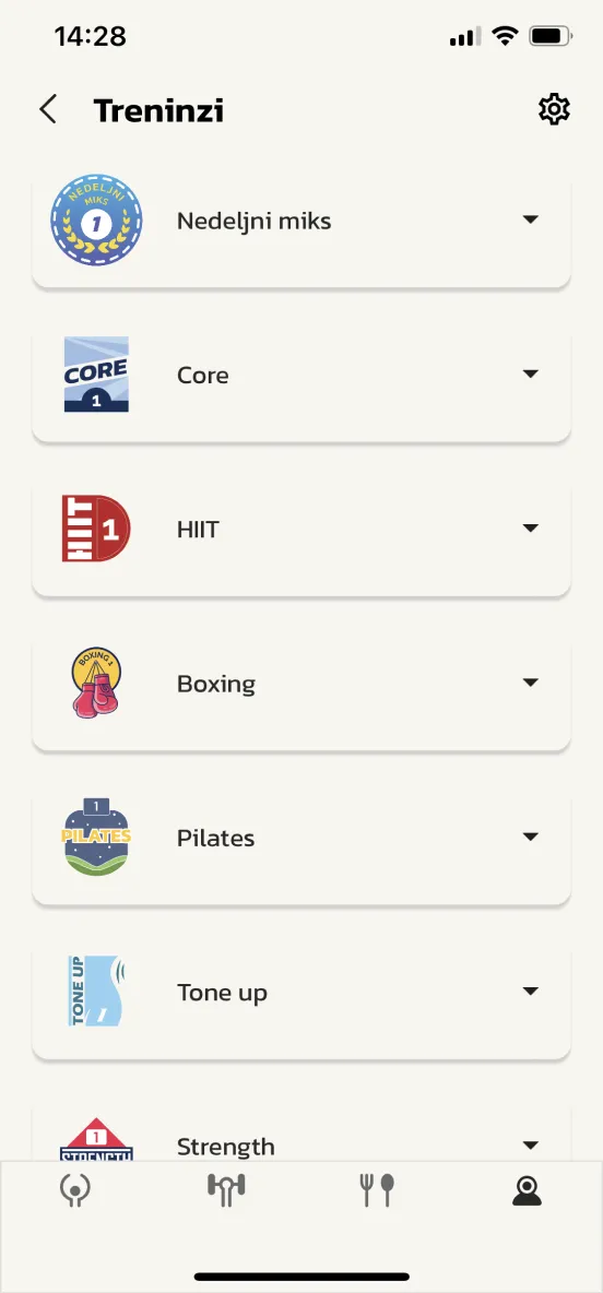 Fitflix app achievement badges interface