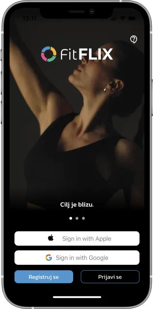 Fitflix app iPhone 14 mockup